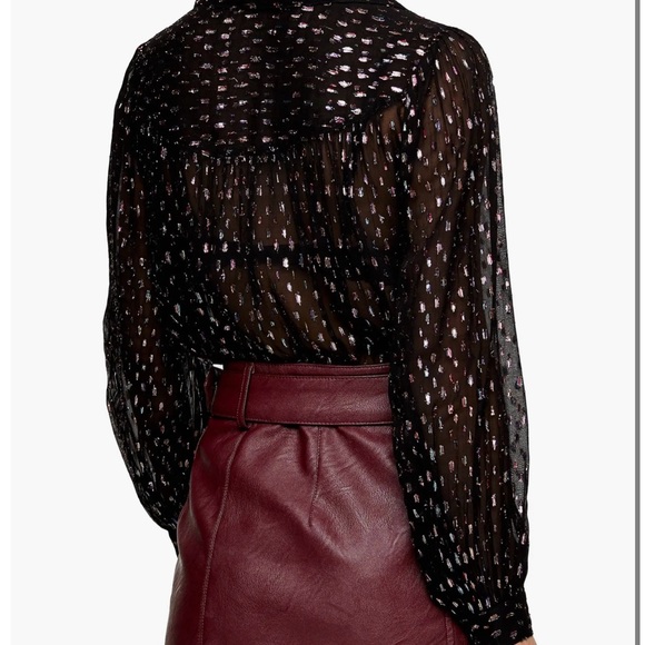 TOP SHOP Colorful Metallic Blouse- size 4 - Picture 2 of 7